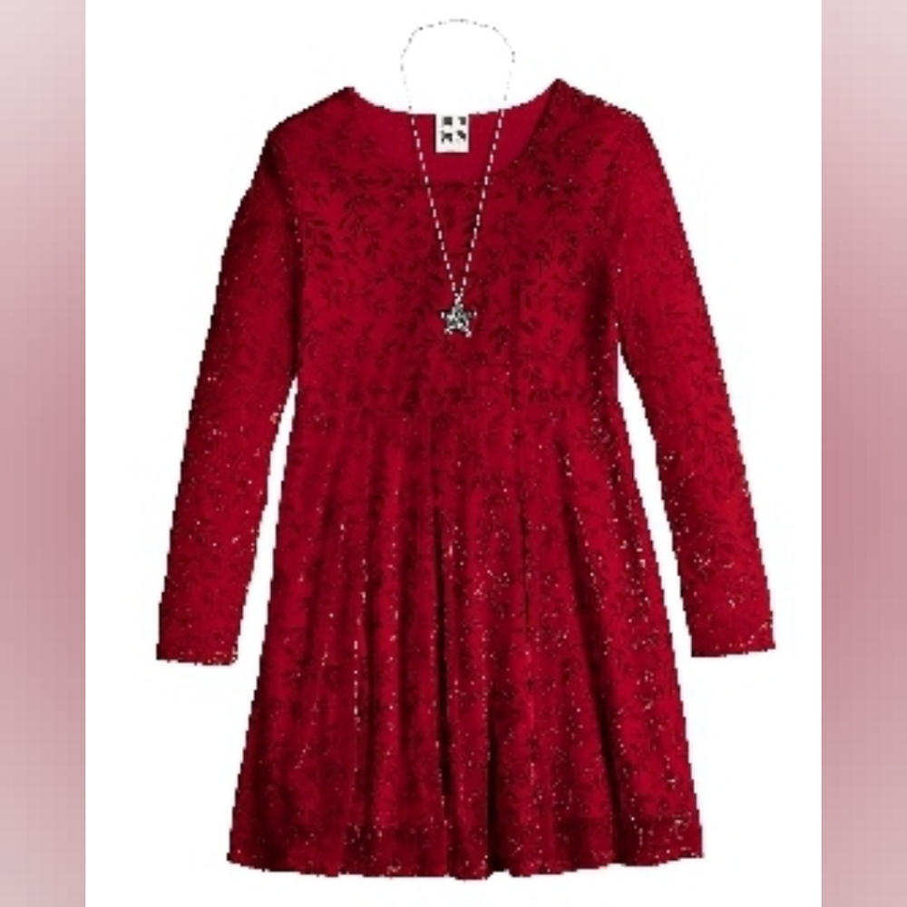 GIRL'S SELF ESTEEM LONG SLEEVE SHORT SKATER DRESS, XL